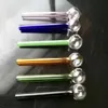 High quality mixed color 10cm straight burning pot New Unique Glass Bongs Glass Pipes Water Pipes Hookah Oil Rigs Smoking with Droppe