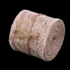 Al por mayor- Decoración de Navidad ventas calientes Hessian Burlap Craft Ribbon White Lace para Vintage Wedding Home Decor 2M