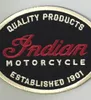 Indian Motorcycle Quality Couro 1901 Oval Motorcycle Biker Club MC Patch de colete de colete da frente