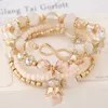 Bracelets For Women Bijoux Glasses Stone Beads Bracelets & Bangles Gold One Direction Multilayer Elastic Charm Pulsera