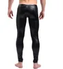 All'ingrosso-2017 MENS LONG JOHN PU LEATHER CLUB PANTALONI DA BALLO LEGGINGS INTIMO TERMICO MANK8