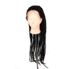 뜨거운 판매 꼰 레이스 프론트 가발 22inch 검은 곱슬 합성 3x 상자 머리 띠 가발 300Gram 크로 셰 뜨개질 흑인 여성용 검은 합성 가발