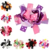 Grampos de cabelo infantil arcos de cabelo boutique crianças colorido bowknot com clipe criança penas barrettes acessórios de cabelo GB056