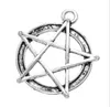 100 sztuk / partia Metalowy Stop Cynku Pentagram Charms Star Charms Antyczny Srebrny Dla DIY Biżuteria Wisiorek Charms Dokonywanie Znalezienie 30x28mm