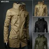 Großhandel - MIXCUBIC New England-Stil Stehkragenjacke Graben Männer Armeegrün Business Casual Slim Windjacke für Herren Manteljacke M-XXL