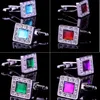 Fashion Drill Cufflinks 6 color Crystal Cufflink diamond-bordered Men's shirts French Cuff Links for wedding Father's day Christmas Gift