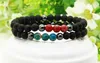 Atacado Barato Pulseiras 10 pçs / lote 6mm Grânulos De Pedra De Ágata Fosco Com Vermelho, Azul, Turquesa E Roxo Sedimentos Beads Pulseiras