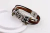 Tibetan silver men leather bracelet fashion male vintage parataxis dragon Multilayer bracelet men jewelry G132