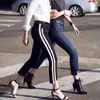 Kadın Kot Toptan-Yüksek Bel Kadınlar Yırtık Düz Yan Şerit Pantolon Eklenmiş Bıyık Etkisi Boyutu XS-XL Street Pantolon1