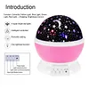 Najnowszy rotacja Night Light Gwiaździsty Star Moon Sky Romantic Projektor Lampy stołowe na Wesele Boże Narodzenie prezent