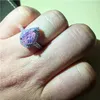 Czeski Biżuteria Delikatna Gruszka Pink Diamond Ring Finger Finger 10kt White Gold Wypełnione Ślub Bride Pierścionki Dla Kobiet Prezent
