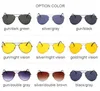 Großhandel – billige Mode-Ozean-Sonnenbrille, getönte gelbe Linse, Metallrahmen-Sonnenbrille, Damen-Männer, die Nacht-Vison-Sonnenbrillen gafas de sol fahren