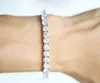 Fashioh Hip Hop 5 mm CZ Bracelet Bracelet Zircon Perles Men Bangle Chaînes Bracelets pour femmes Bracelets en cristal en argent Pulseiras Bijoux