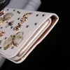 Bling Rhinestones Shiny Eiffel Tower White Flip Lederen Telefoon Case Cover voor iPhone 5G / 5S 6G / 6s voor Samsung Galaxy Note5 Bag Case