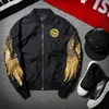 Partihandel-2017 New Spring Angel Wing Brodery Bomber Jacket Män Streetwear Hip Hop Coats Brand Clothing Mens Jackets M-XXXL