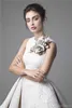 Barato Krikor Jabotian vestidos de noche joya cuello flor sin mangas 2020 vestidos de fiesta de encaje una línea corta mini vestido de fiesta de regreso a casa