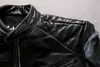 Винтажная черная кожаная куртка AVIREXFLY, мужская мотоциклетная куртка с воротником-стойкой, модная куртка в стиле хип-хоп