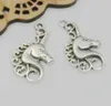 100pcs tibetansk silverhästens huvud charms hänge dangle pärlor passar europeiskt armband 36mm