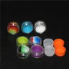 100pcs Acrylic silicon container 5ml wax concentrate make up silicone containers box food grade ABS makeup case dab dabber jars tool storage