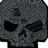 Cool Skull Blomma Silver Motorcykel Patch För Väst Jacka Broderi Punk Biker Patch DIY Tyg Patch Applikation Badge Shippi316e