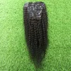 Clip nelle estensioni naturali dei capelli ricci brasiliani 9 pezzi di clip per capelli vergini brasiliani nell'estensione 100 g di clip afro crespi nelle estensioni