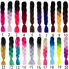 10 unids Ombre Kanekalon trenzado de pelo en dos tonos trenzas sintéticas Extensiones de cabello de calidad superior de ganchillo trenzado de pelo 24 pulgadas 100 g / pcs envío gratis