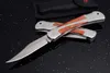 2017 Nieuwe EDC Pocket Folding Mes 440C Satin Blade Wood Handle EDC Pocket Messen Buiten Survival Tactital Mes met nylon tas