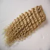 #613 Bleach blonde Afro Kinky Curly Clip In Hair 100g 7pcs/Lot 4A/4b/4cafrican american clip in human hair extensions