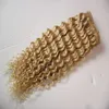 #613 BLEACH Blond Afro Kinky Curly Clip in Hair 100g 7st Lot 4A 4B 4CAfrican American Clip in Human Hair Extensions273a