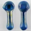 Pipes en verre de brûleur à mazout de cuillère d'arc-en-ciel 4 "pouces bleu Swril Bowl main tabac fumant la pipe en verre de haute qualité élégante pipe de papa Coroled