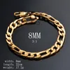 Fashion 18K Real Gold Plated Figaro Chains Necklace Bracelet For Men Necklaces Bracelets With 18K Stamp Men Jewelry8802936