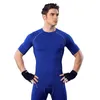 フィットネススーツ男性バスケットボールランニングトレーニング服弾性圧縮高速乾燥スポーツタイツ半袖