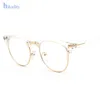 Hele-Half Frame Heldere Bril Bijziendheid Clear Frame Bril Vrouwen Mannen Brilmontuur Goud Clear Lens Optisch Glas Lunette1226z