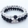 8mm Naturel Pierre Brins Bracelets Lave Volcanique Perlé À La Main Pour Hommes Femmes Amant Couple Yoga Bijoux