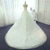 Atemberaubendes Spitzen-Ballkleid-Brautkleid, Tüll-Organza mit Spitzenapplikationen, glitzernde Strasssteine, Perlen, Brautkleider in Übergröße