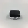 5Gram Plastic Jar Square Shape Clear Pot Black Cap Cosmetic Sample Eyeshadow Lip Balm Container Nail Art Piece Glitter Bottle