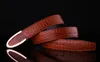 Wholesale- Hot 2017 Man Fashion Belt Casual Cow Split Leather Leather Belt Men Business Crocodile Grain Smooth Buckle Men  Belts 105CM