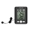 Nowy LCD Cyfrowy Termometr Przewodowy Czujnik Kryty Outdoor Home Sonda Temperatura Trend Miernik Snooze Table Watch Budzik