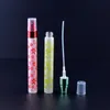 10 ml Frosted Flower Printing Podróżnik Przenośne Refillable Perfumy Butelka Szkło Pusty Spray Perfumy Butelka Darmowa Wysyłka