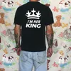 Couple Novelty Lover's T-shirt Creative Printed King Queen Letter Tops Men Women Crown O-neck Tees 2017 Summer