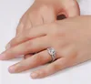 Yhamni Mode Smycken Ring har S925 Stämpel Real 925 Sterling Silver Ring Set 2 Carat CZ Diamant Bröllop Ringar för Kvinnor 510