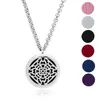 Collier diffuseur d'huiles essentielles bijoux d'aromathérapie-acier inoxydable 316L hypoallergénique de 30 mm avec chaîne de 24 "et 6 tampons lavables YB-6