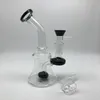 6 pouces de verre bongs gigognes à huile avec ongles de bang à quartz de quartz de 4 mm de quartz de 4mm 14mm féminin coiffeur bécher dab tableaux d'eau