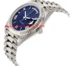 Lyxklockor 40 Blue Dial 18k White Gold Automatic Movement Men's Watch Mens Watch handleds Watche232a