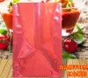 500pcs / lot haut ouvrir le sac d'emballage en papier d'aluminium rouge thermoscellé thé snack alimentaire vide mylar sac d'emballage sac de café sacs de stockage3764156