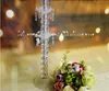 Akryl Crystal Pillar Candle Holders Set med AcryLice Crystal Dimond Decoration för bröllopsbord