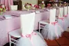 Laço de fita de Tule Bonito Romântico Bonito Decoração de Casamento Tule Camadas Suprimentos de Casamento Sash Chair Chair Covers