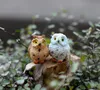 4pcs Miniatur Owl DIY Bastel Waldblume Blume Pflanzer Garten Home Dekoration Fairy World Dekoration9770329