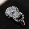 Victoria Wieck Handgemaakte Groothandel Luxe Sieraden 925 Sterling Silver Blue Sapphire CZ Diamond Party Merk Dames Bruiloft Luipaard Ring Size6-9