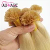 Ali Magic U Tipper Erweiterungen Fusion Blonde Farbe 100g/Los 1G/Strand Keratin Kleber Perlen vorbindete menschliche Haarverlängerung 14-28inch